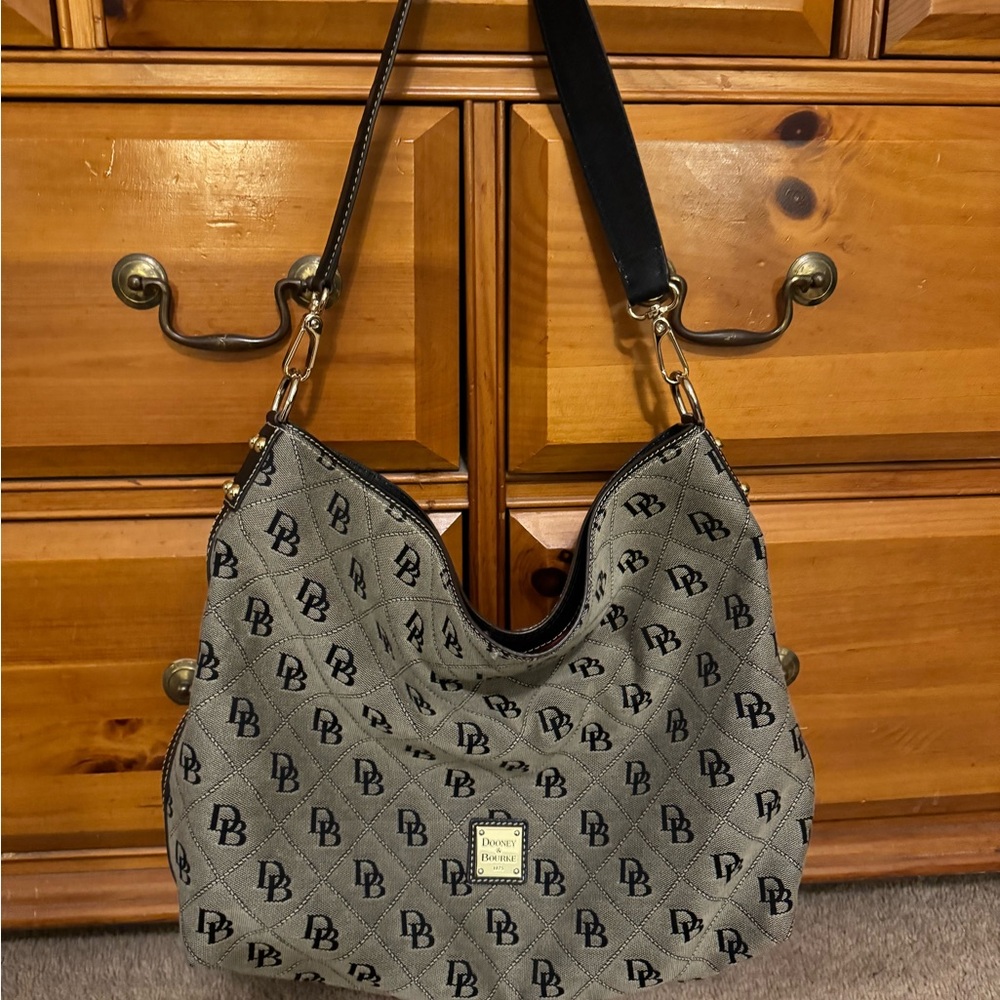 Dooney & Bourke Black and Cream Hobo Bag